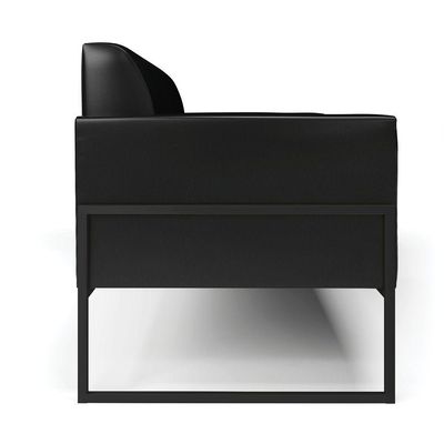 Sofá Namoradeira Base Industrial Alta Preto Marisa Corano D03 - D\'rossi Cor Preto