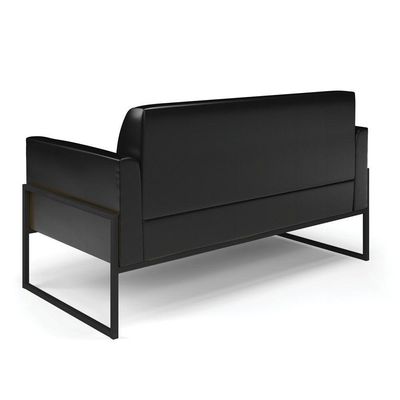 Sofá Namoradeira Base Industrial Alta Preto Marisa Corano D03 - D\'rossi Cor Preto
