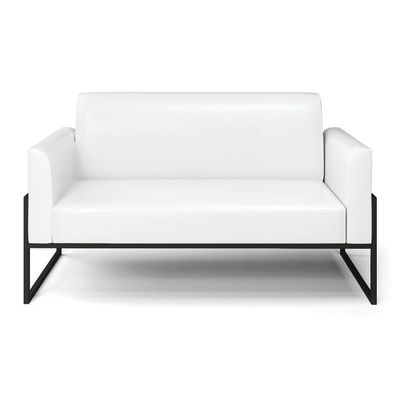 Sofá Namoradeira Base Industrial Alta Preto Marisa Corano Branco D03 - D\'rossi