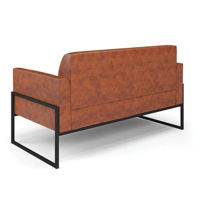 Sofá Namoradeira Base Industrial Alta Preto Marisa Corano D03 - D\'rossi Cor Nozes