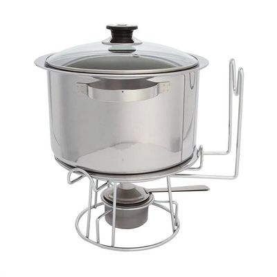 Rechaud Inox Banho Maria Bowl Embutido Buffet 6 Peças 5,8 Litros Alta Qualidade Servir Pratos Quente