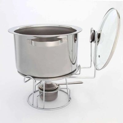 Rechaud Inox Banho Maria Bowl Embutido Buffet 6 Peças 5,8 Litros Alta Qualidade Servir Pratos Quente