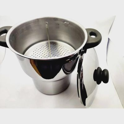 Panela Para Cuscuz Cuscuzeira Fogão De Indução Inox 3 Litros Aparelho De Cuzcuz Com Alças