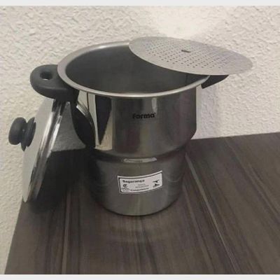 Panela Para Cuscuz Cuscuzeira Fogão De Indução Inox 3 Litros Aparelho De Cuzcuz Com Alças