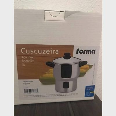 Panela Para Cuscuz Cuscuzeira Fogão De Indução Inox 3 Litros Aparelho De Cuzcuz Com Alças