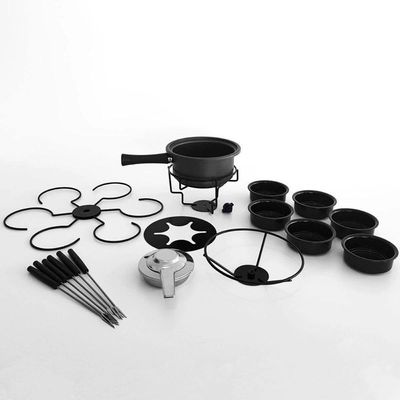 Aparelho De Fondue Antiaderente Base Giratória Carroussel 16 Peças Para Fondue De Chocolate Queijo