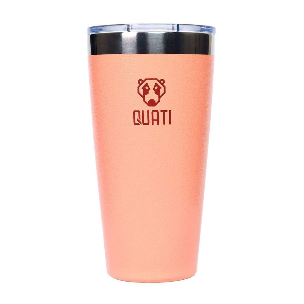 Copo Térmico Quati Com Tampa 473ml Coral - Ccct473