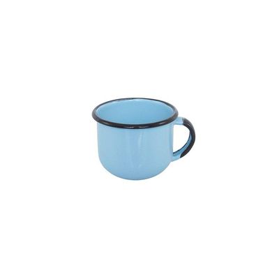Jogo De Xícara De Cafezinho 06 Peças Esmaltada Azul Claro 120 Ml Ewel