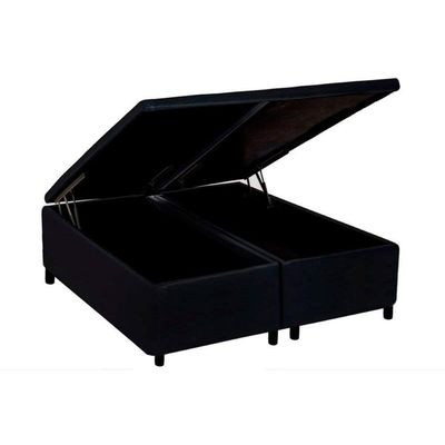 Cama Box Baú King Universal Courano Black (193x203x35) - Costa Rica