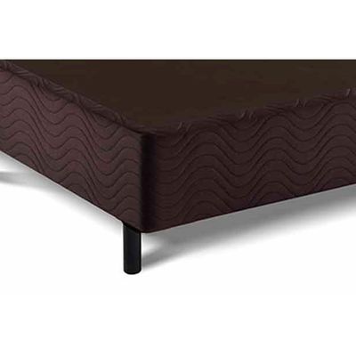 Cama Box Base King Universal Suede Brown (193x203x20) - Costa Rica