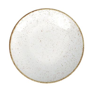 Conjunto De 12 Pratos Sobremesa Rústico Marrom Em Porcelana Decorada 21 Cm - Tramontina 96980010