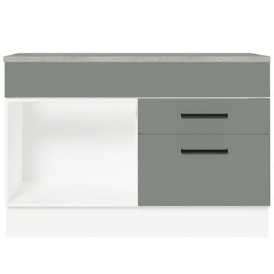 Balcão De Pia Cozinha 1 Porta E 2 Gavetas (com Tampo) Branco/cinza Agata Madesa Branco/cinza