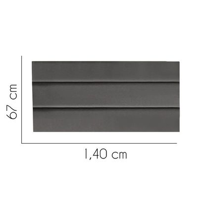 Painel Estofada Argentina 140cm Casal Para Cama Box Quarto Corino Cinza