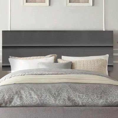 Painel Estofada Argentina 195cm King Size Para Cama Box Quarto Suede Cinza Escuro Grafite