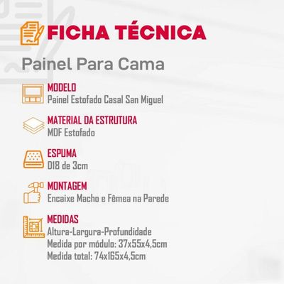 Painel Estofado Casal San Miguel Rufato Animalle Choc.