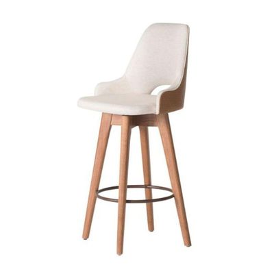 Conjunto 3 Banquetas Lary Decorativa Giratória Linha Alta-frente Linho-costas Sintético Marrom