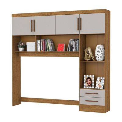 Guarda Roupa Modulado Paris 4 Portas 2 Gavetas Freijó Com Off White