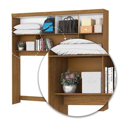 Guarda Roupa Modulado Paris 4 Portas 2 Gavetas Freijó Com Off White