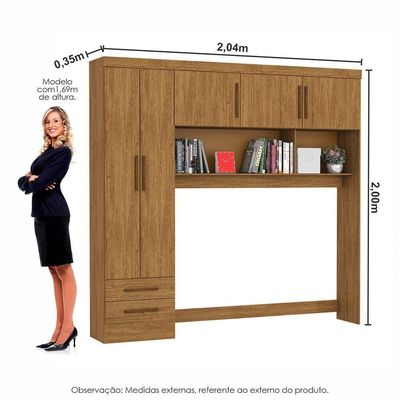 Guarda Roupa Modulado Paris 5 Portas 2 Gavetas Freijó