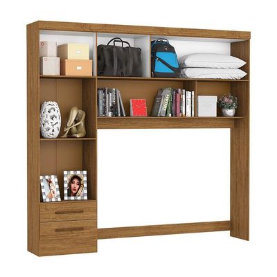 Guarda Roupa Modulado Paris 5 Portas Com Espelho E 2 Gavetas Freijó Com Off White