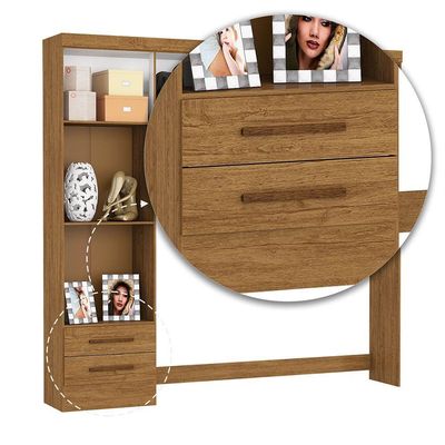Guarda Roupa Modulado Paris 5 Portas 2 Gavetas Freijó Com Off White