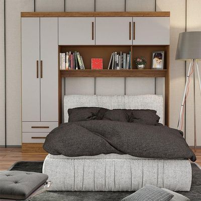 Guarda Roupa Modulado Paris 5 Portas 2 Gavetas Freijó Com Off White