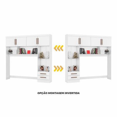 Guarda Roupa Modulado Paris 4 Portas 2 Gavetas Branco
