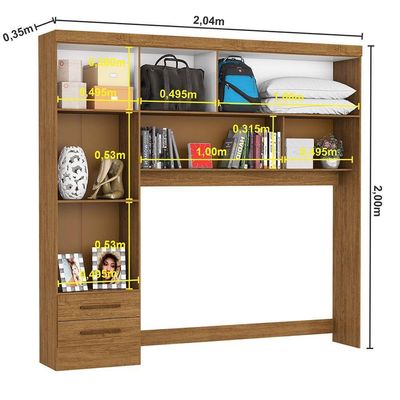 Guarda Roupa Modulado Paris 5 Portas Com Espelho E 2 Gavetas Freijó