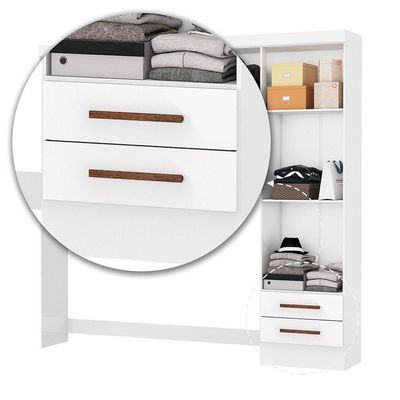 Guarda Roupa Modulado Paris 4 Portas 2 Gavetas Branco