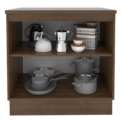 Balcão Madesa Agata 80 cm 2 Portas - Rustic/Cinza