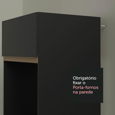Armário de Cozinha Reims 260002 com Balcão Preto Rustic