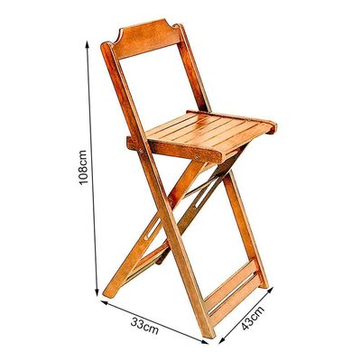 Jogo Bistro De Madeira Dobravel Redondo 55cm Diametro C-2 Cadeiras Natural - Marrom