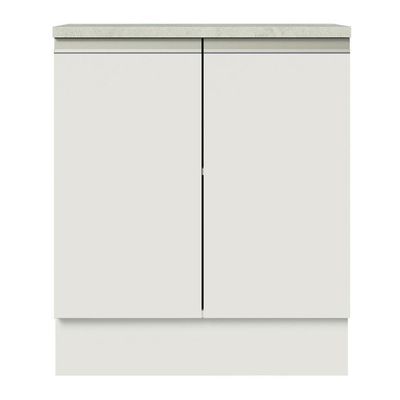 Balcão de Cozinha Madesa Glamy 70cm 2 Portas Branco