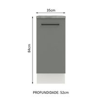 Balcão Madesa Agata 35 Cm 1 Porta Branco Cinza