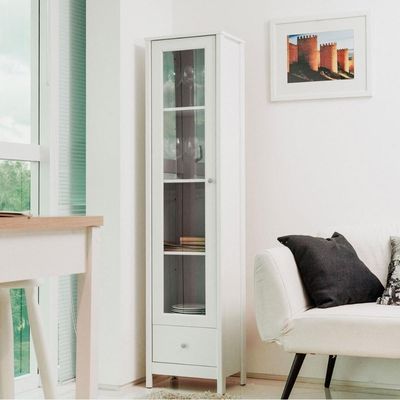 Cristaleira + Aparador Buffet Ditália E-962-r-626 Cor:branco Branco