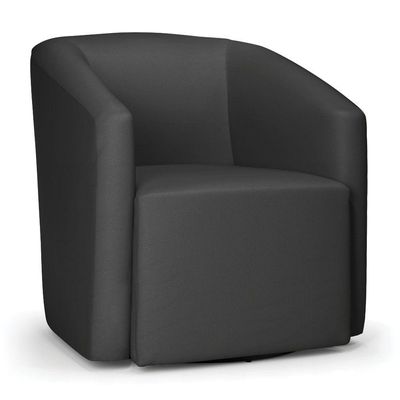 Poltrona Stella Max Corino Preto Base Giratória - D'rossi