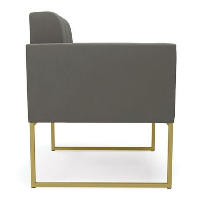 Poltrona Elisa Suede Base Metálica Industrial Dourado - D'rossi Cor Grafite