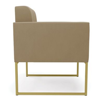 Poltrona Elisa Suede Base Metálica Industrial Dourado - D'rossi Cor Marrom Rato