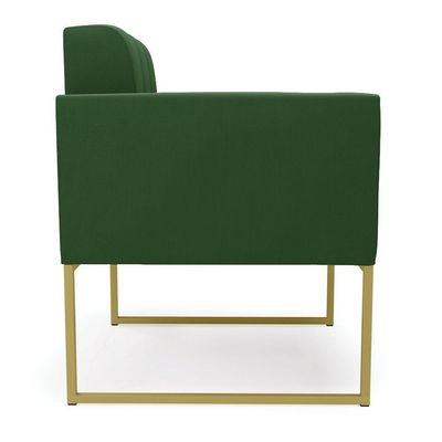 Kit 2 Poltronas Elisa Suede Base Metálica Industrial Dourado - D'rossi Cor Verde