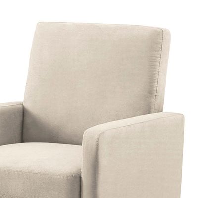 Poltrona Mirella Suede Bege Com Rodízios - D'rossi