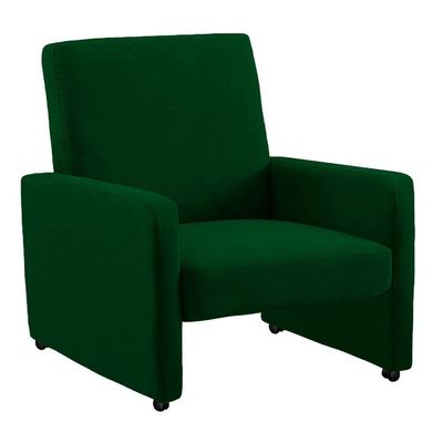 Poltrona Mirella Suede Verde Com Rodízios - D'rossi