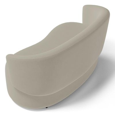 Kit Poltrona E Namoradeira Aisha Orgânica Suede Bege