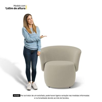 Kit Poltrona E Namoradeira Aisha Orgânica Suede Bege