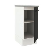 Balcão Madesa Agata 84 x 35cm com 1 Porta Branco e Preto