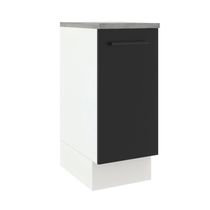Balcão Madesa Agata 84 x 35cm com 1 Porta Branco e Preto