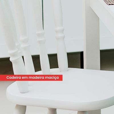 Kit Cadeira Ditália Madeira Maciça Eucalipto 2unidades Cor:branco Branco