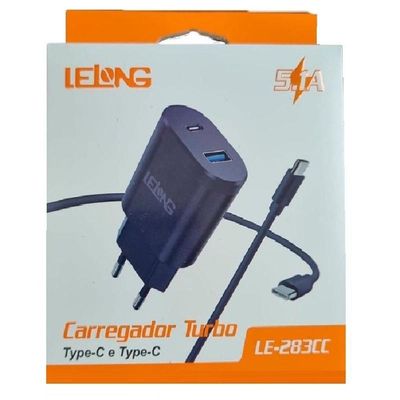 Carregador Turbo Para Android Com Cabo Type-c X Type-c 5.1a