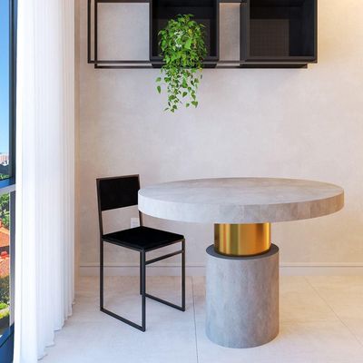 Cadeira De Jantar Industrial Assento Estofado Veludo Preto Isa - Cor: Preto