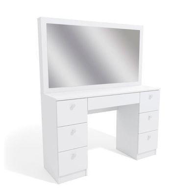 Penteadeira Ditália 7 Gavetas Com Cadeira Pe-80 Branco