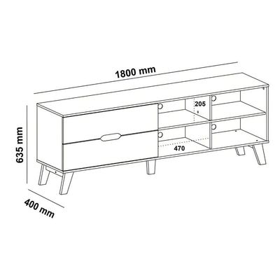 Rack Verona Aparador Bancada Para Tv 75 Off White / Pinho